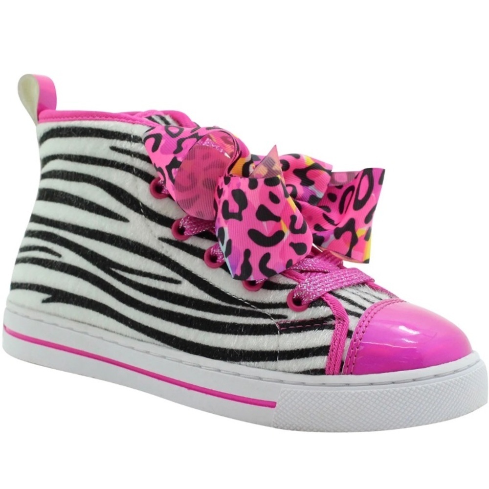 NWT Nickelodeon Playful Pink and Black Animal Print high top Sneakers girls 1